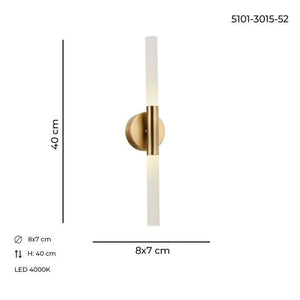 Aplica Led HubRom, BAT Antiq 5101-3015-52 8x7xHmax40 cm 4000 K Lumina Neutra