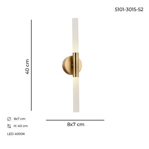 Aplica Led HubRom, BAT Antiq 5101-3015-52 8x7xHmax40 cm 4000 K Lumina Neutra