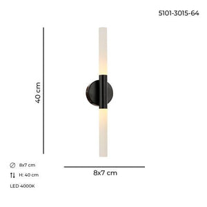 Aplica Led HubRom, BAT Negru 5101-3015-64 8x7xHmax40 cm 4000 K Lumina Neutra