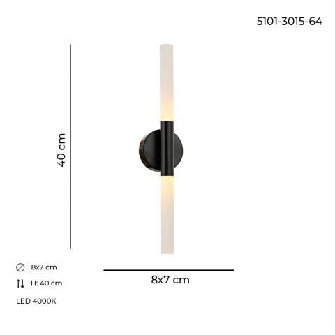 Aplica Led HubRom, BAT Negru 5101-3015-64 8x7xHmax40 cm 4000 K Lumina Neutra