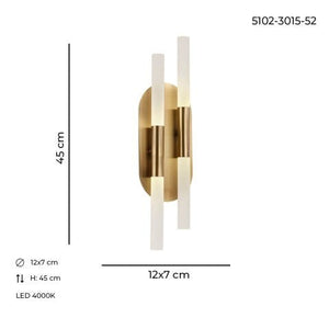 Aplica Led HubRom, BAT Antiq 5102-3015-52 12x7xHmax45 cm 4000 K Lumina Neutra