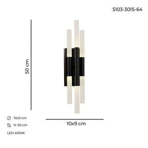 Aplica Led HubRom, BAT Negru 5103-3015-64 10x9xHmax50 cm 4000 K Lumina Neutra