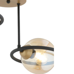 Plafonieara HubRom, BECCA 4100-02-FR-BL 50x35 cm 2xE27-60W Negru /Antiq