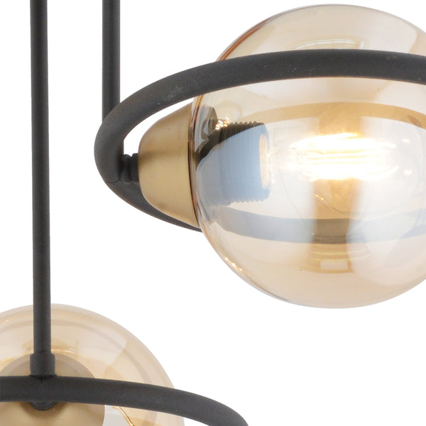 Plafonieara HubRom, BECCA 4100-03-FR-BL 50x38 cm 3xE27-60W Negru /Antiq