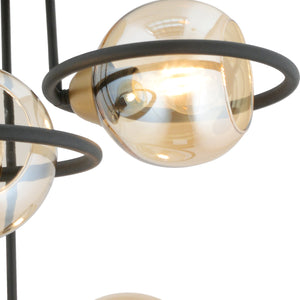 Plafonieara HubRom, BECCA 4100-04-FR-BL 53x53 cm 4xE27-60W Negru /Antiq