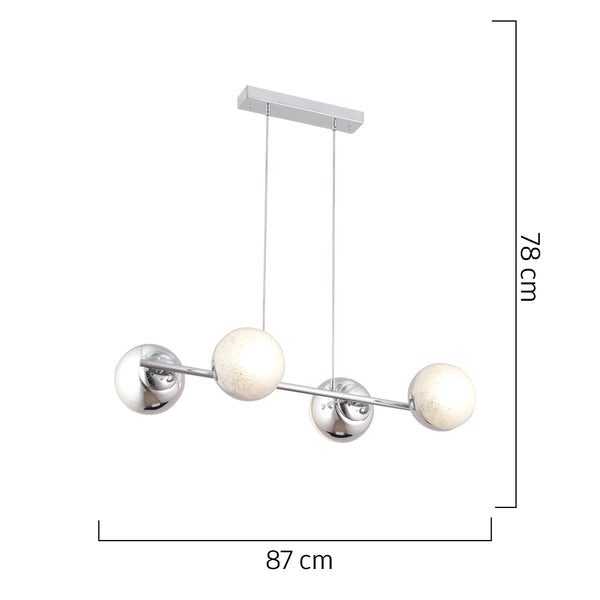 Lustra HubRom, BERCA 4112-04-CH 87x87 cm 4xE27-60W Crom