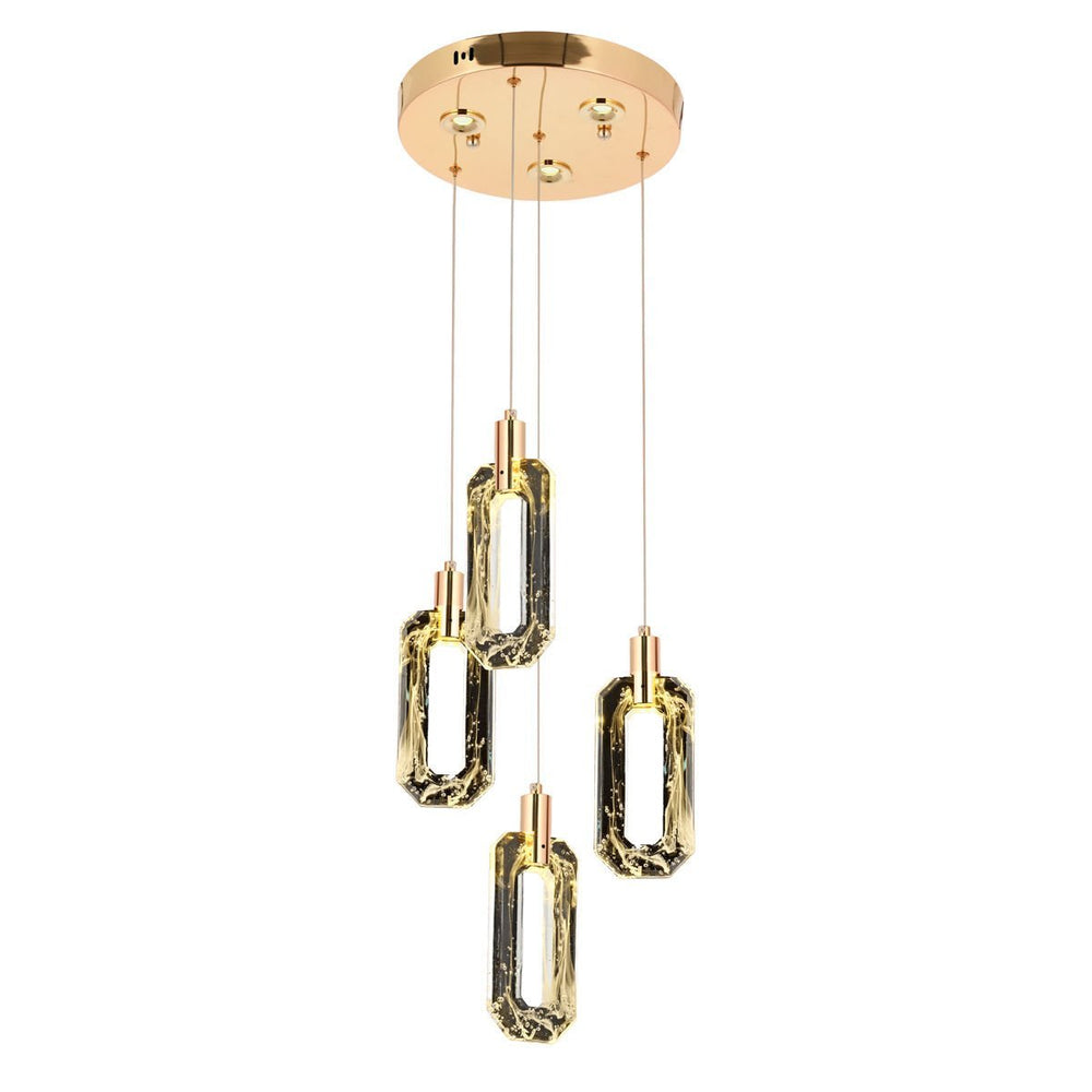 Lustra Led HubRom, BESTE Auriu 5004-2995-83 30x30xHmax110 cm Lumina Calda,Rece,Neutra