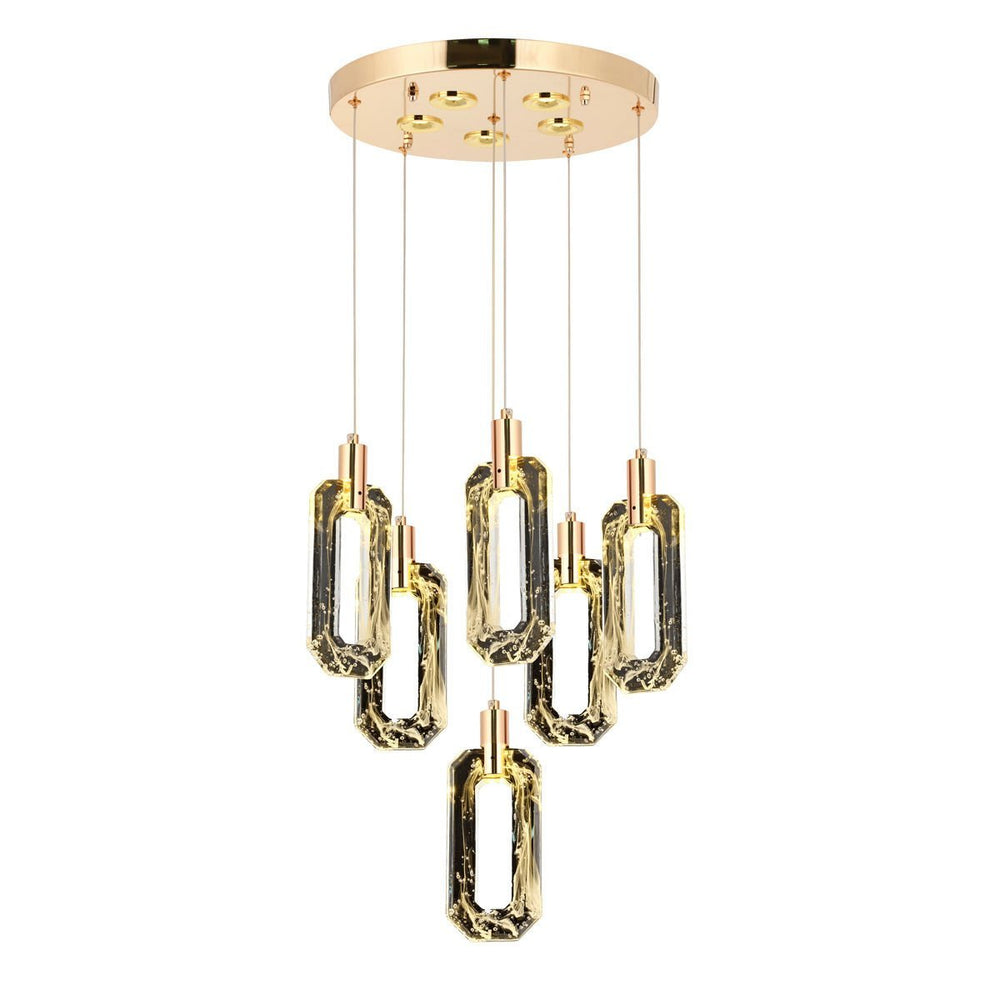 Lustra Led HubRom, BESTE Auriu 5006-2995-83 35x35xHmax110 cm Lumina Calda,Rece,Neutra