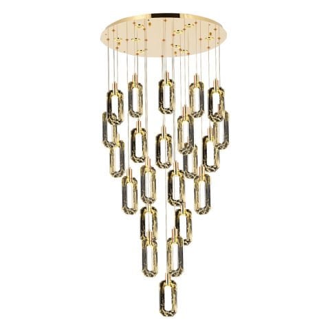 Lustra Led HubRom, BESTE Auriu 5022-2995-83 80x80xHmax150-300 cm Lumina Calda,Rece,Neutra