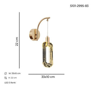 Aplica Led HubRom, BESTE Auriu 5101-2995-83 30x300xHmax110 cm Lumina Calda,Rece,Neutra