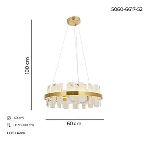 Lustra Led HubRom, BIANCA Antiq 5060-6617-52 60x60xHmax100 cm Lumina Calda,Rece,Neutra