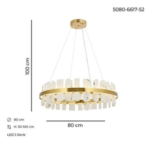 Lustra Led HubRom, BIANCA Antiq 5080-6617-52 80x80xHmax100 cm Lumina Calda,Rece,Neutra