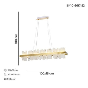 Lustra Led HubRom, BIANCA Antiq 5410-6617-52 100x35x15xHmax100 cm Lumina Calda,Rece,Neutra