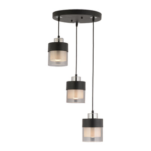 Lustra HubRom, BORIS 3476-03-CH 55x70 cm 3xE27-60W Negru / Crom