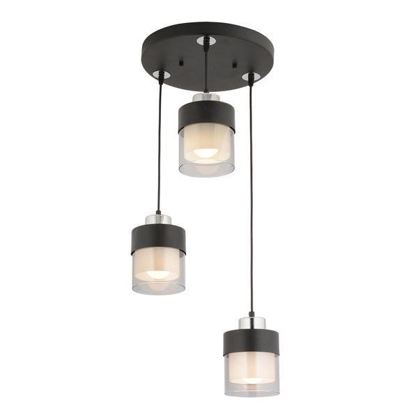 Lustra HubRom, BORIS 3476-03-CH 55x70 cm 3xE27-60W Negru / Crom