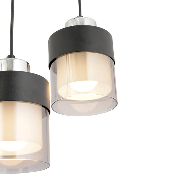 Lustra HubRom, BORIS 3476-03-CH 55x70 cm 3xE27-60W Negru / Crom