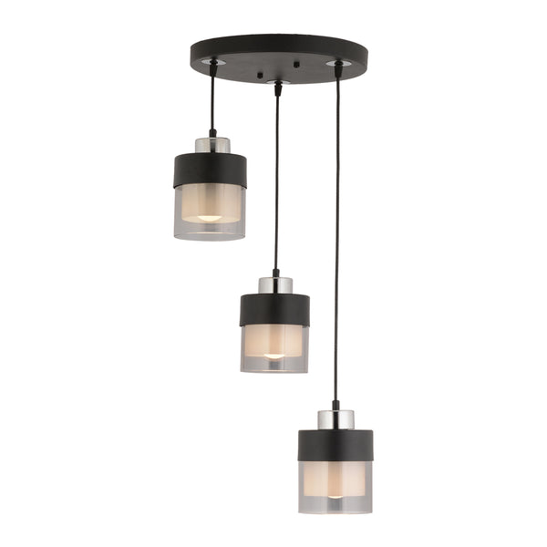 Lustra HubRom, BORIS 3476-03-CH 55x70 cm 3xE27-60W Negru / Crom