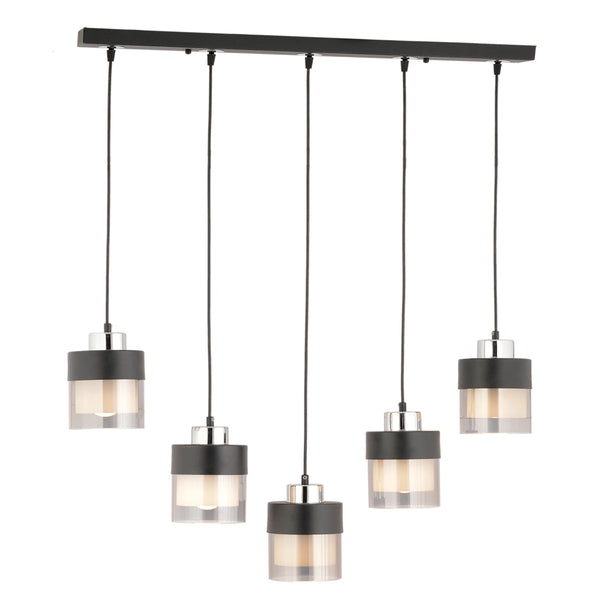 Lustra HubRom, BORIS 3476-05S-CH 75x70 cm 5xE27-60W Negru / Crom