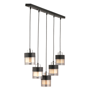 Lustra HubRom, BORIS 3476-05S-CH 75x70 cm 5xE27-60W Negru / Crom