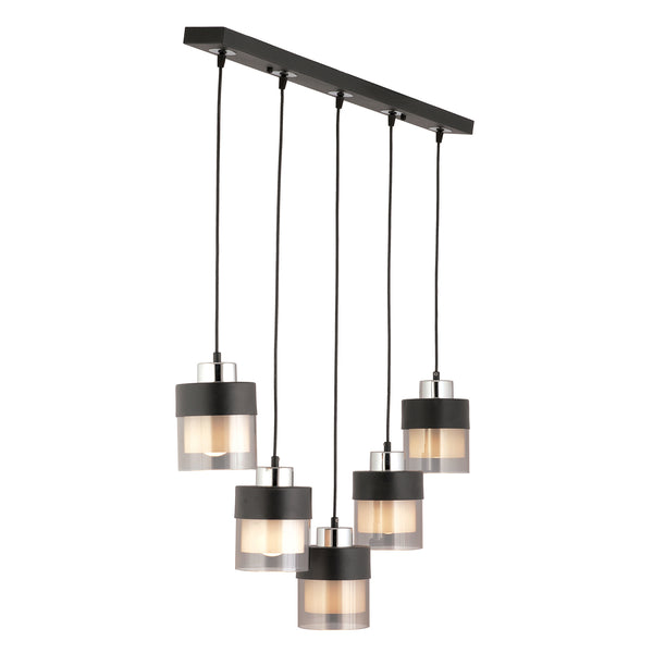 Lustra HubRom, BORIS 3476-05S-CH 75x70 cm 5xE27-60W Negru / Crom