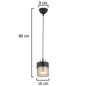 Lustra HubRom, BORIS 3476-01-CH 12x65 cm 1xE27-60W Negru / Crom