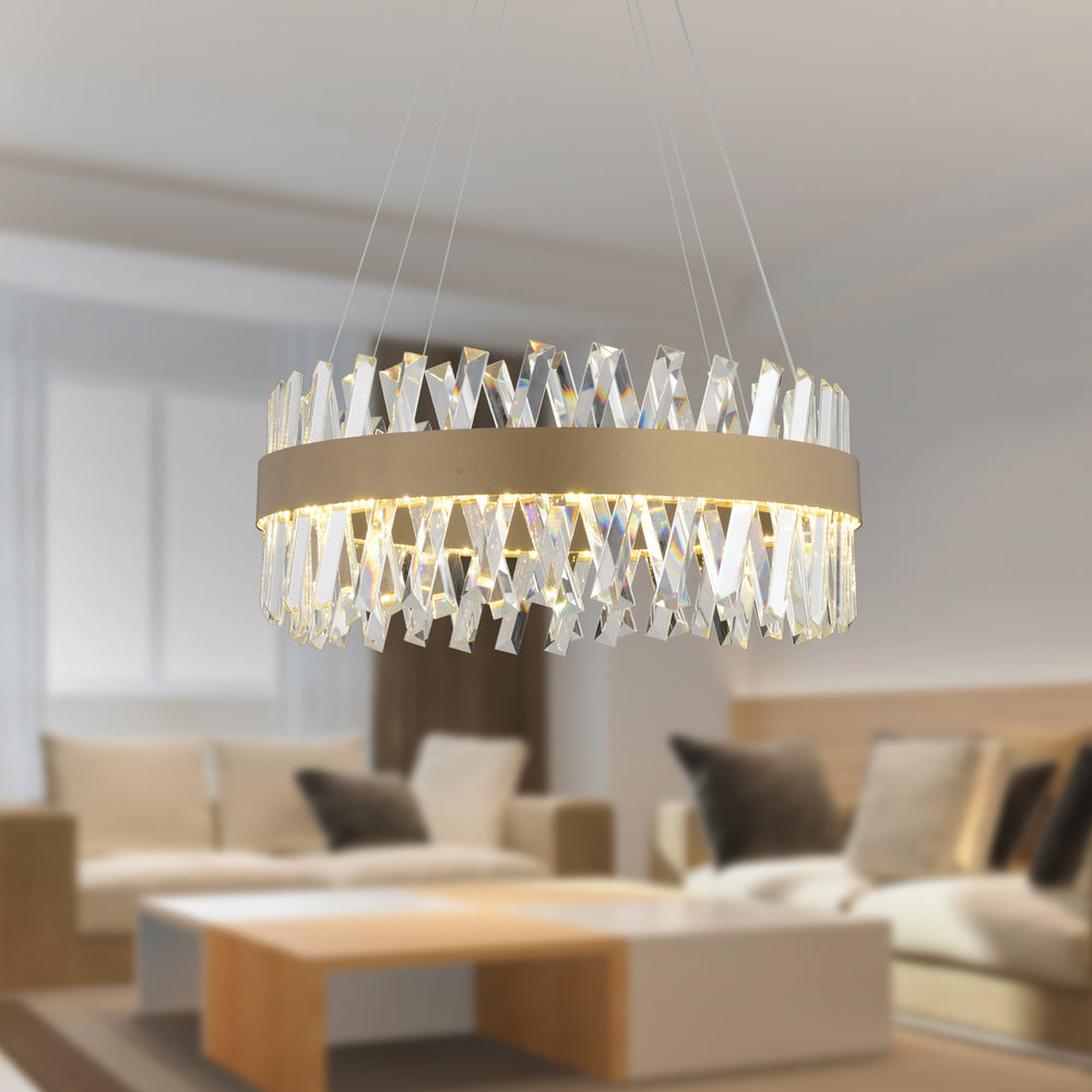 Lustra Led Cristal HubRom, BRAMPTON 3962-50-FR 50x70 cm 85 W Antiq