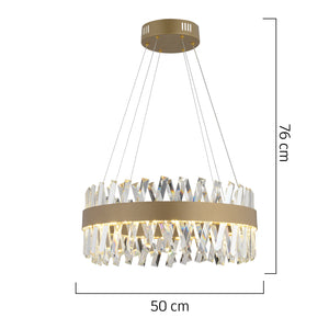 Lustra Led Cristal HubRom, BRAMPTON 3962-50-FR 50x70 cm 85 W Antiq
