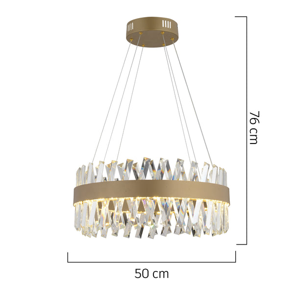 Lustra Led Cristal HubRom, BRAMPTON 3962-50-FR 50x70 cm 85 W Antiq