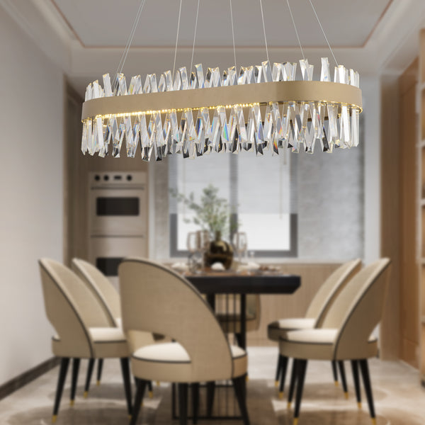 Lustra Led Cristal HubRom, BRAMPTON 3962-06-FR 86x35x70 cm 95 W Antiq Lumina Calda,Rece,Neutra 0