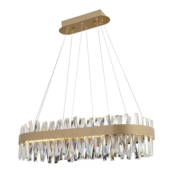 Lustra Led Cristal HubRom, BRAMPTON 3962-06-FR 86x35x70 cm 95 W Antiq Lumina Calda,Rece,Neutra 0