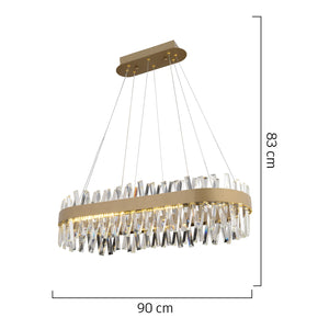 Lustra Led Cristal HubRom, BRAMPTON 3962-06-FR 86x35x70 cm 95 W Antiq Lumina Calda,Rece,Neutra 0
