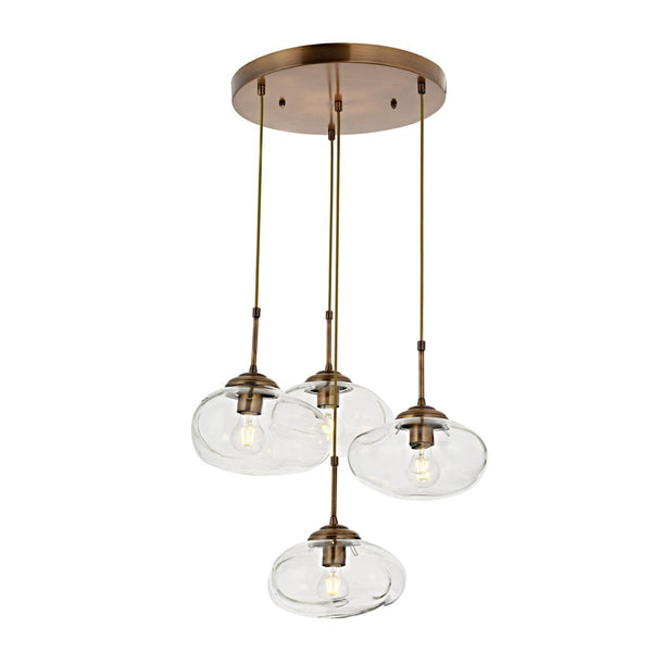 Lustra HubRom, BULUT 5004-1803-52 40x40xHmax100 cm 4xE27-60W Antiq