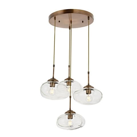 Lustra HubRom, BULUT 5004-1803-52 40x40xHmax100 cm 4xE27-60W Antiq