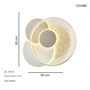 Plafoniera Led HubRom, GUNES C24285 50x8 cm Lumina Calda,Rece,Neutra