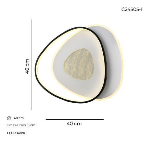 Plafoniera Led HubRom, MAYA C24505-1 50x6 cm Lumina Calda,Rece,Neutra