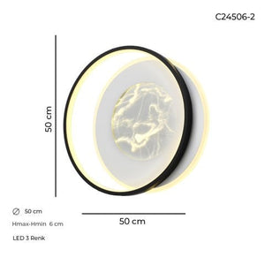 Plafoniera Led HubRom, ATLAS C24506-2 50x6 cm Lumina Calda,Rece,Neutra