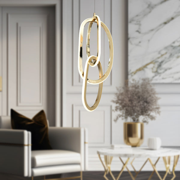 Lustra Led HubRom, CARA 24011-50Y 35x100 cm 66 W Auriu Lumina Calda,Rece,Neutra 0