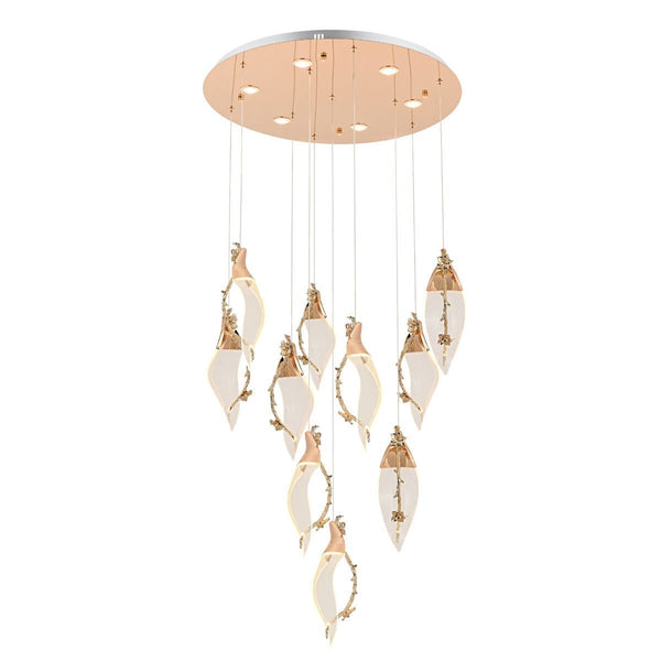 Lustra Led HubRom, CHERRY Auriu 5010-1092-83 65x65xHmax200 cm 3200 K Lumina Neutra