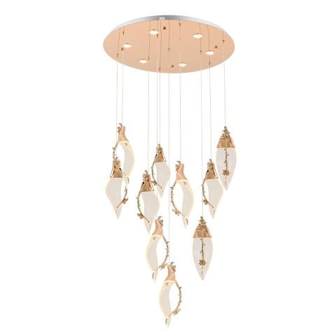 Lustra Led HubRom, CHERRY Auriu 5010-1092-83 65x65xHmax200 cm 3200 K Lumina Neutra