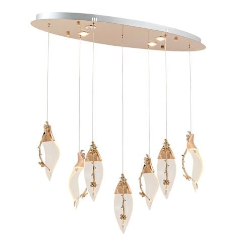 Lustra Led HubRom, CHERRY Auriu 5407-1092-83 70x30xHmax200 cm 3200 K Lumina Neutra