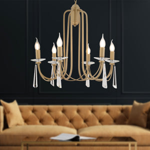 Lustra Cristal HubRom, DAMIAN 4106-06-FR 62x82 cm 6xE14-40W Antiq