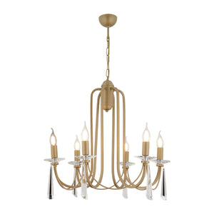 Lustra Cristal HubRom, DAMIAN 4106-06-FR 62x82 cm 6xE14-40W Antiq