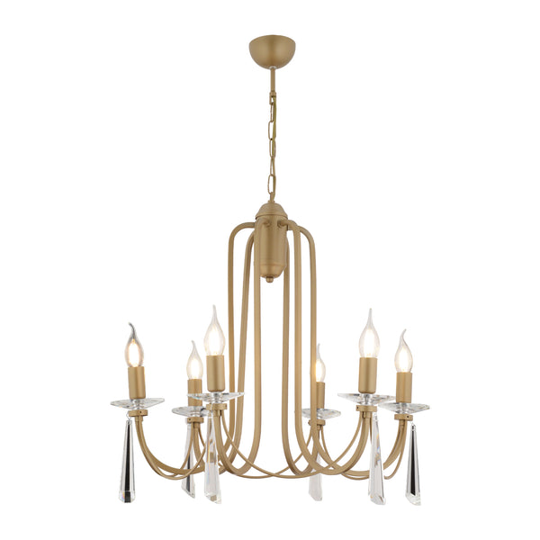 Lustra Cristal HubRom, DAMIAN 4106-06-FR 62x82 cm 6xE14-40W Antiq