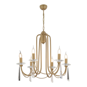 Lustra Cristal HubRom, DAMIAN 4106-06-FR 62x82 cm 6xE14-40W Antiq