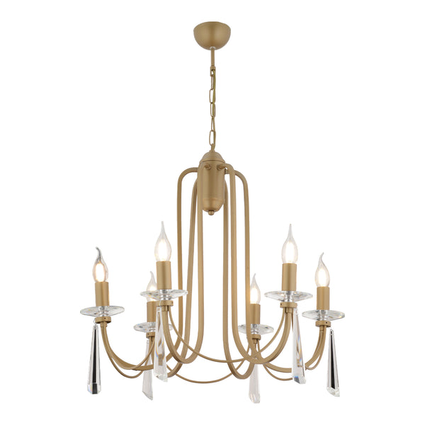 Lustra Cristal HubRom, DAMIAN 4106-06-FR 62x82 cm 6xE14-40W Antiq