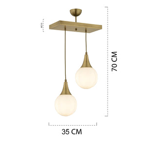 Lustra HubRom, DAMLA 3062-1750-2S-FR 35x70 cm 2xE27-60W Antiq