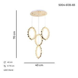 Lustra Led HubRom, DAMLA Auriu 5004-6135-83 40x40xHmax150 cm Lumina Calda,Rece,Neutra