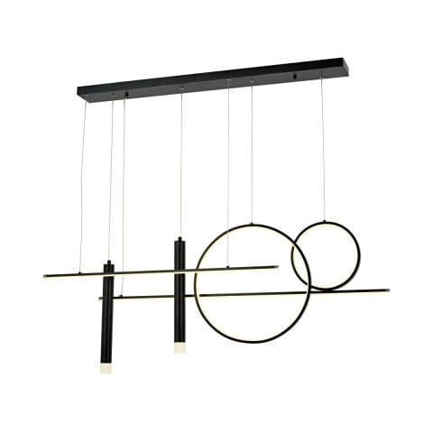 Lustra Led HubRom, DEFNE Negru 5405-1418-64 120x15xHmax150 cm Lumina Calda,Rece,Neutra