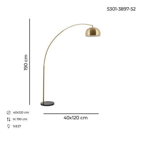 Lampadar HubRom, DEVE BOYNU 5301-3897-52 40x120xHmax190 cm 1xE27-60W Antiq