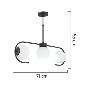 Lustra HubRom, DIASPOR 3948-03-BL 71x55 cm 3xE27-60W Negru